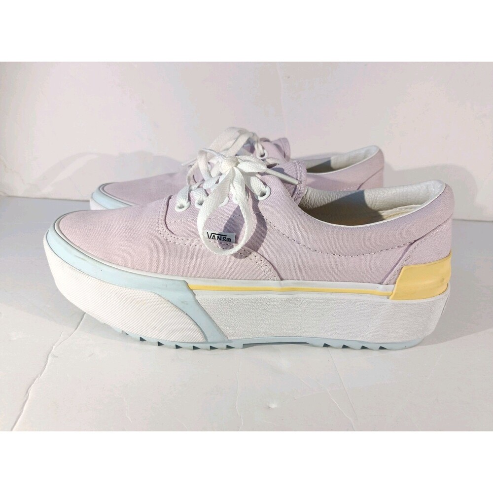 VANS Era Stacked Platform Sneaker Pastel Pink/Yellow/Blue-White Women’s Size 8